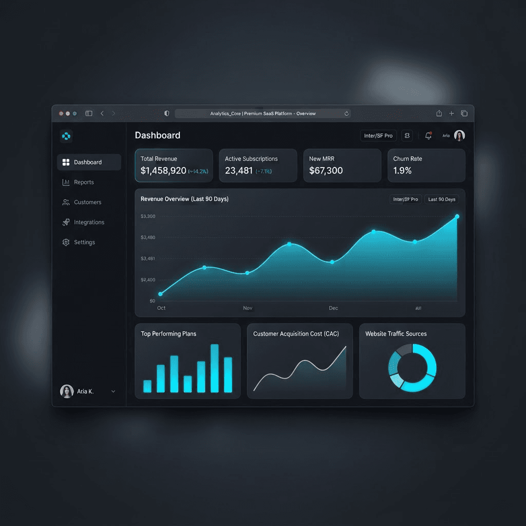 Analytics SaaS-platform, Web-app en dashboard